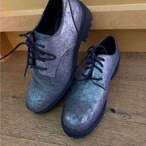 New Design Lab Chreneline Dark Grey Lace-Up Oxford Shoes